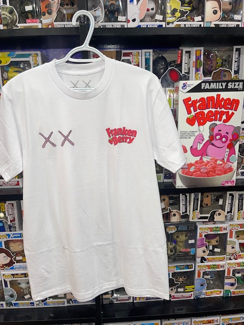 Kaws x General Mills Franken Berry T shirt and Cereal bundle